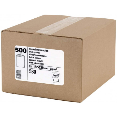 photo-Enveloppes - Blanche - C5 - 162x229mm - Autocollante - Carton de 500 - GPV
