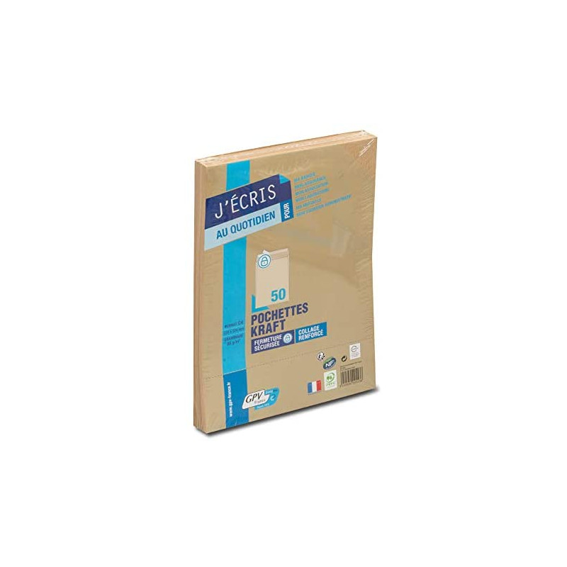 photo-Enveloppes - Kraft - C4 - 229x324mm - Auto adhésive - Lot de 50 - Courrier - GPV