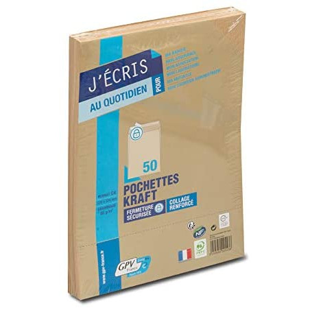 photo-Enveloppes - Kraft - C4 - 229x324mm - Auto adhésive - Lot de 50 - Courrier - GPV