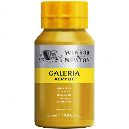 Pot de Peinture Acrylique Galeria 500 ml Jaune Ocre- Winsor et Newton Pas Cher