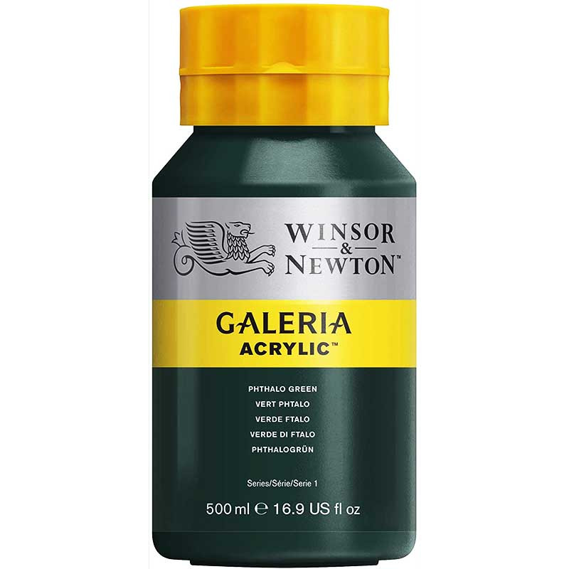 Pot de Peinture Acrylique Galeria 500 ml Vert Phtalo - Winsor et Newton Pas Cher