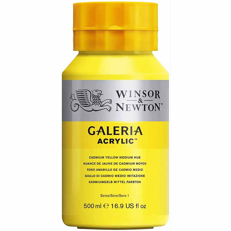 Pot de Peinture Acrylique Galeria 500 ml Jaune De Cadmium - Winsor et Newton Pas Cher