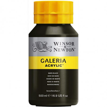 Pot de Peinture Acrylique Galeria 500 ml Noir de Mars - Winsor et Newton Pas Cher