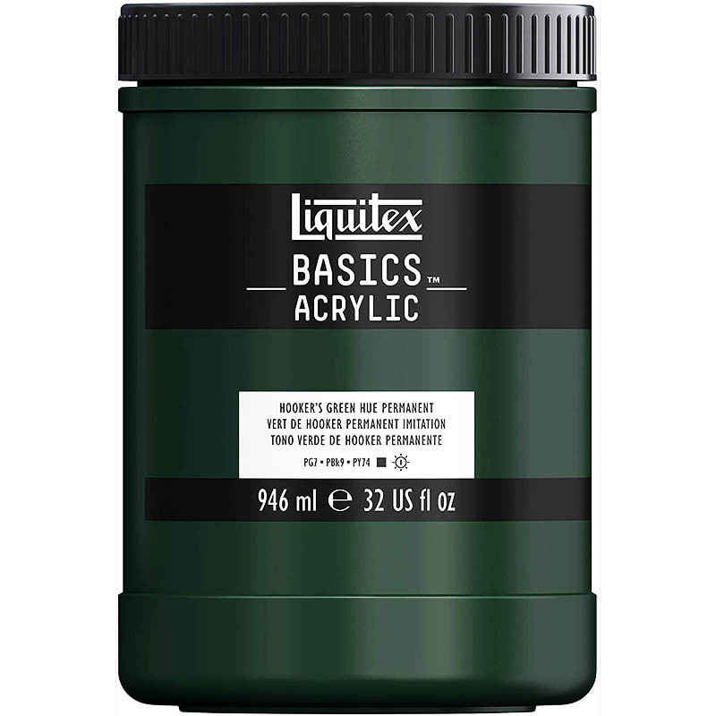 photo-Peinture acrylique - Vert de Hooker - 224 - Liquitex Basics acrylic - Pot 946ml