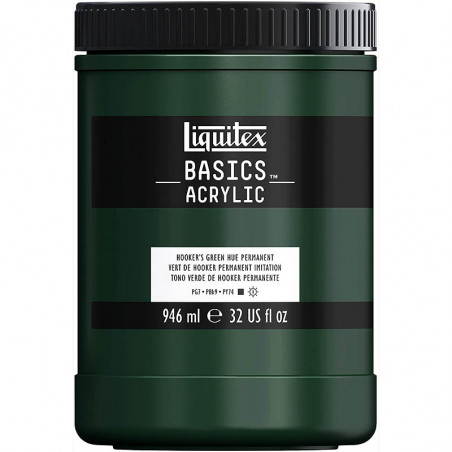 photo-Peinture acrylique - Vert de Hooker - 224 - Liquitex Basics acrylic - Pot 946ml