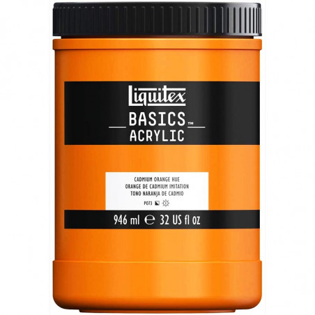 photo-Peinture acrylique - Orange de cadmium - 720 - Liquitex Basics acrylic - Pot 946ml
