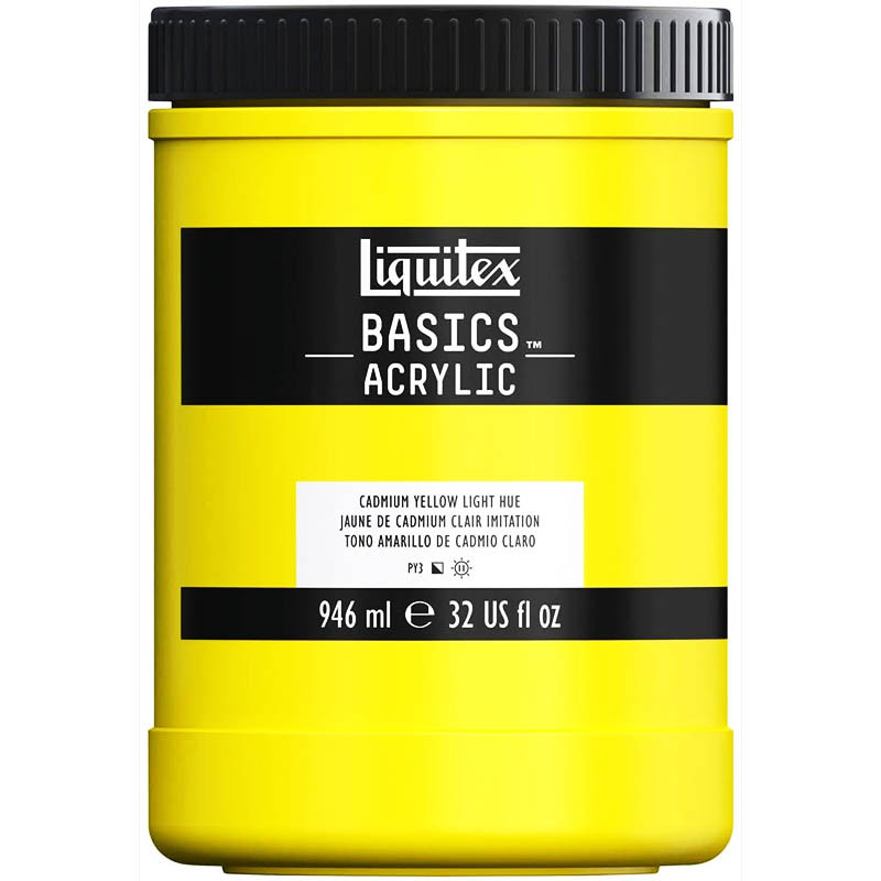 photo-Peinture acrylique - Jaune cadmium clair - 159 - Liquitex Basics acrylic - Pot 946ml
