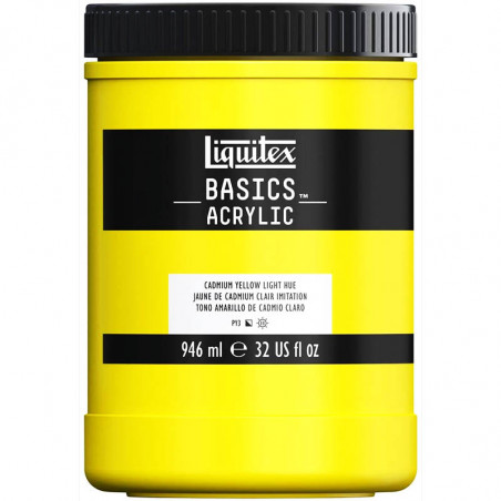 photo-Peinture acrylique - Jaune cadmium clair - 159 - Liquitex Basics acrylic - Pot 946ml