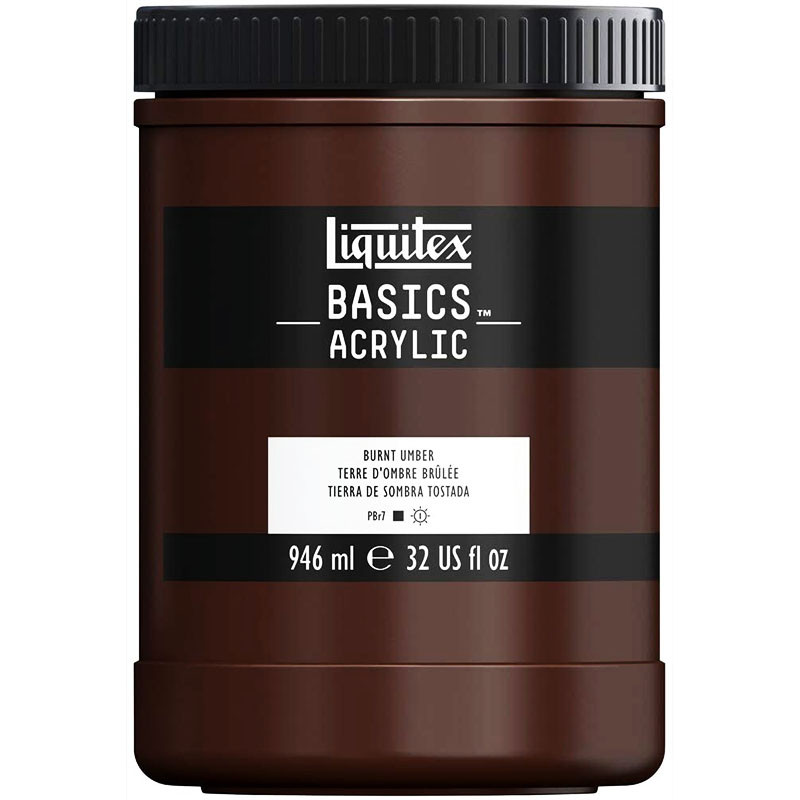photo-Peinture acrylique - Terre ombre brûlée - 128 - Liquitex Basics acrylic - Pot 946ml