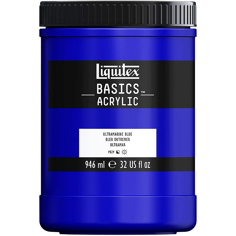 photo-Peinture acrylique - Bleu outremer - 380 - Liquitex Basics acrylic - Pot 946ml