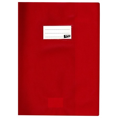 photo-Protège-cahier opaque rouge en PVC – Format 24x32 cm – Épaisseur 19/100ème – Grain cuir