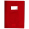 photo-Protège-cahier opaque rouge en PVC – Format 24x32 cm – Épaisseur 19/100ème – Grain cuir