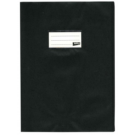 photo-Protège-cahier opaque noir en PVC – Format 24x32 cm – Épaisseur 19/100ème – Grain cuir
