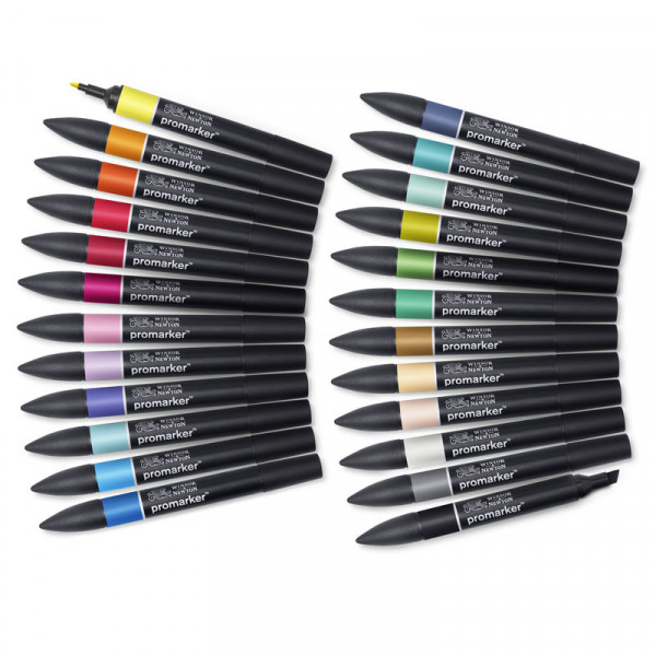 promarker-lot-24-feutres-arts-designer-double-pointe-fine-point-large-winsor-et-newton