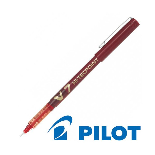 Stylo roller Hi-Tecpoint V7 pointe moyenne rouge Pilot pas cher