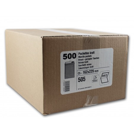 photo-Enveloppes - Kraft - C5 - 162x229mm - Auto adhésive - Carton de 500 - GPV