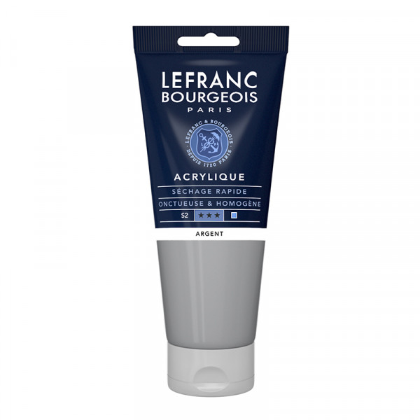 photo-Peinture acrylique - Argent - 710 - Fine - Lefranc Bourgeois - Tube 200ml
