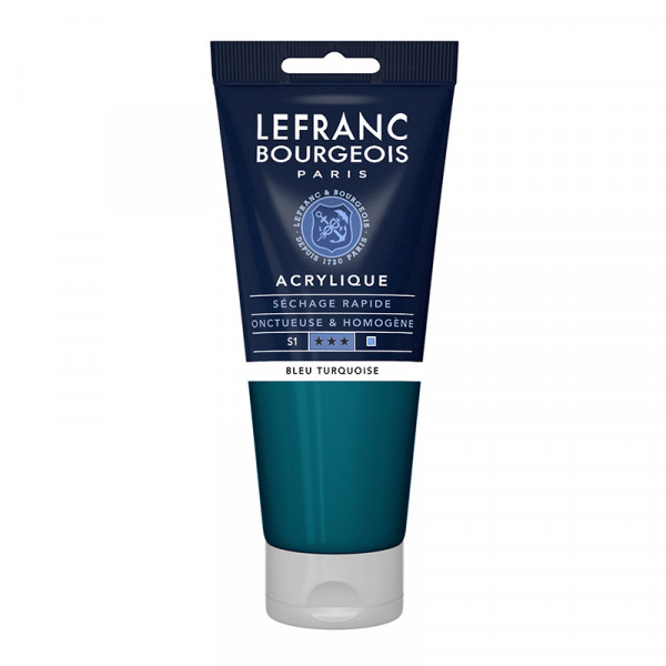 photo-Peinture acrylique - Bleu turquoise - 050 - Fine - Lefranc Bourgeois - Tube 200ml