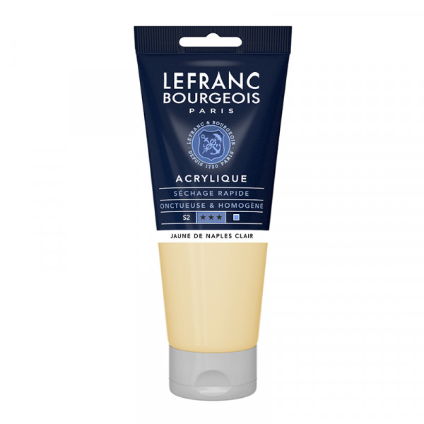 photo-Peinture acrylique - Jaune de Naples clair - 887 - Fine - Lefranc Bourgeois - Tube 200ml