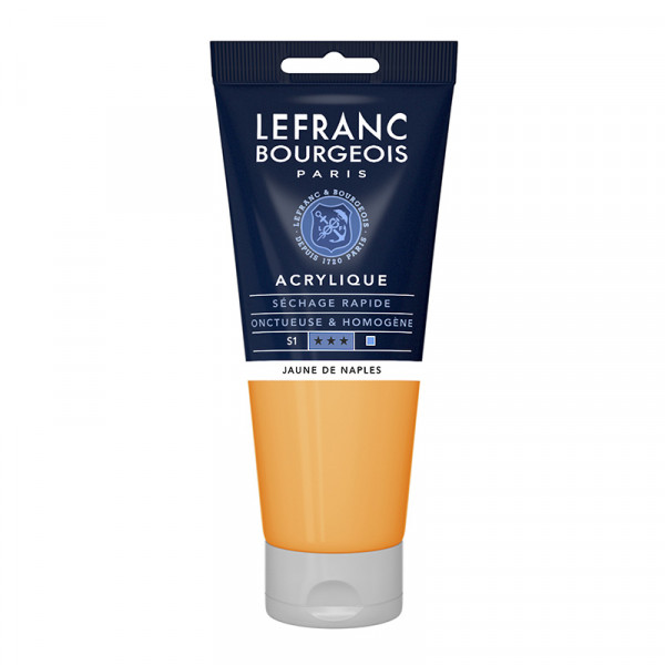 photo-Peinture acrylique - Jaune de Naples - 816 - Fine - Lefranc Bourgeois - Tube 200ml