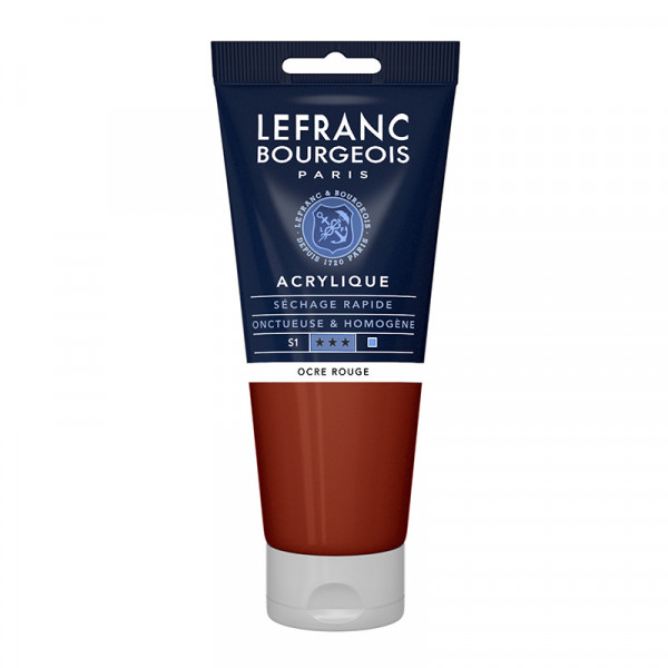photo-Peinture acrylique - Ocre rouge - 306 - Fine - Lefranc Bourgeois - Tube 200ml