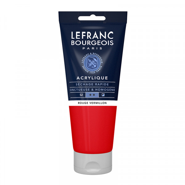 photo-Peinture acrylique - Rouge vermillon - 393 - Fine - Lefranc Bourgeois - Tube 200ml
