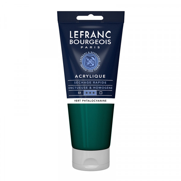 photo-Peinture acrylique - Vert phtalocyanine - 598 - Fine - Lefranc Bourgeois - Tube 200ml