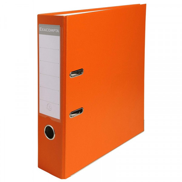 photo-Classeur à levier - Orange - Dos large - 75mm - 2 anneaux - Exacompta
