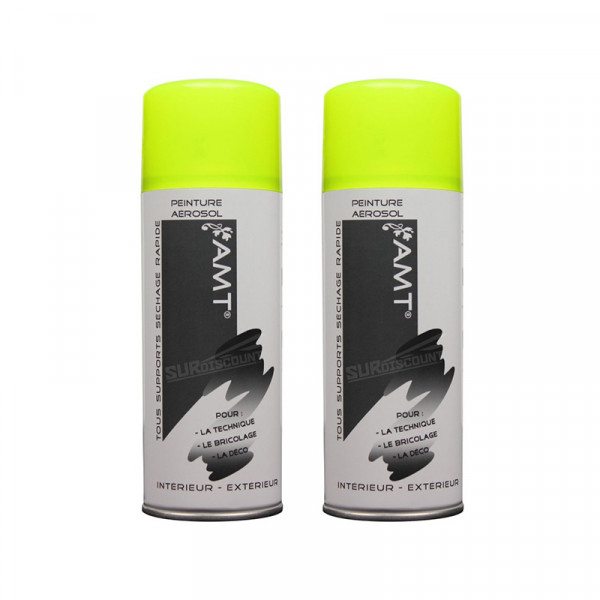 Lot de 2 bombes de peinture - jaune fluo - AMT pas cher-26299