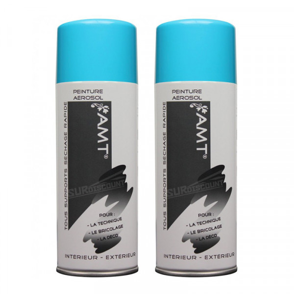 Lot de 2 bombes de peinture - bleu lagon - AMT | Surdiscount