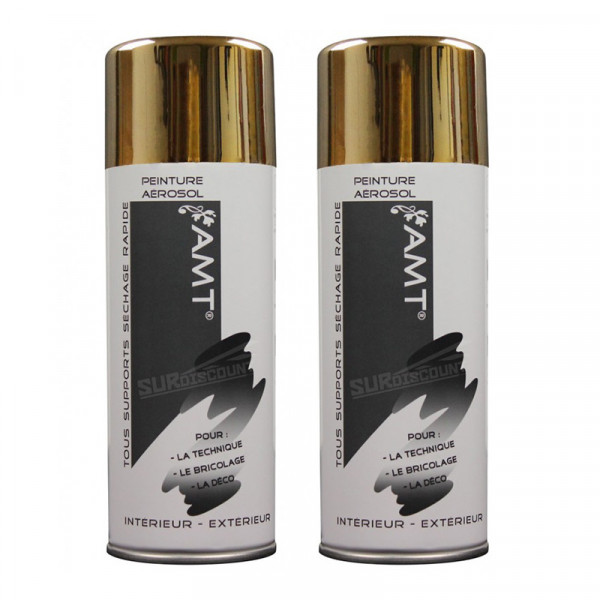 Lot de 2 bombes de peinture - or - AMT pas cher-26355