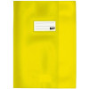photo-Protège-cahier opaque jaune en PVC – Format 21x29,7 cm – Épaisseur 19/100ème – Grain cuir