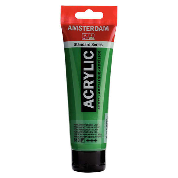 Peinture Acrylique en tube - vert permanent clair - Amsterdam pas cher