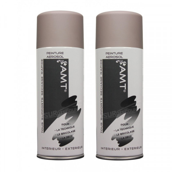 Lot de 2 bombes de peinture - taupe mat - Amt | Surdiscount-26850