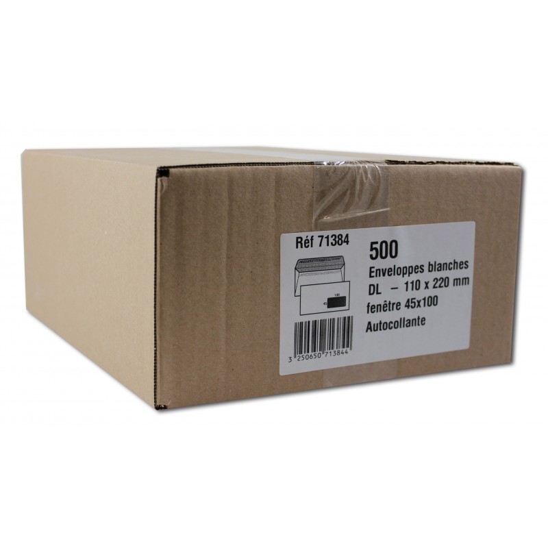 photo-Enveloppes - Blanche - DL - 110x220mm - Avec fenêtre - Autocollante - Carton de 500 - GPV