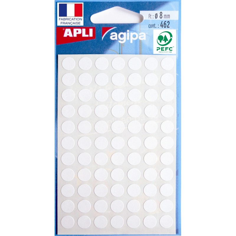 Gommettes Rondes Autocollantes - 1000 Pièces - Diamètre 25mm - Blanc - Pour Création, Classement, Étiquetage