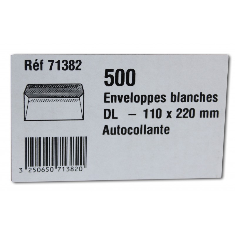 500 Enveloppes Blanches - 110 X 220Mm - Auto-Collantes - Gpv | Surdiscount