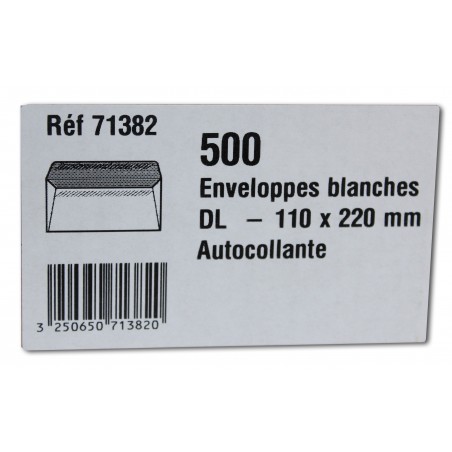 500 Enveloppes Blanches - 110 X 220Mm - Auto-Collantes - Gpv | Surdiscount