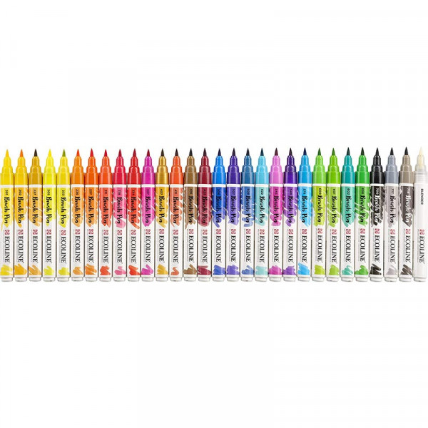 Lot De 30 Feutres Pinceaux Aquarelle Transparente Concentré - Ecoline Brush Pen - Royal Talens | Surdiscount