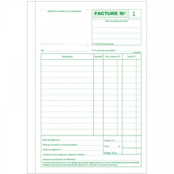Manifold - Factures A5 Dupli - 14,8X21Cm - Exacompta - 3278E | Surdiscount