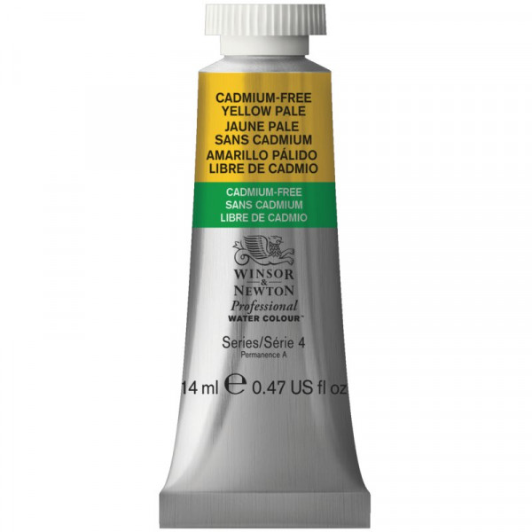 photo-Peinture aquarelle - Jaune pâle sans cadmium - 907 - Extra-fine - Winsor et Newton - 14ml