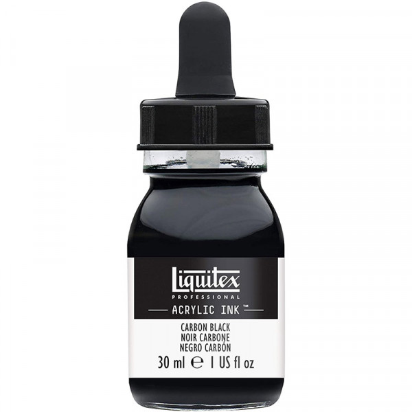 photo-Encre - Acrylique - Noir de carbone - 337 - Liquitex - Flacon 30ml - Beaux-arts