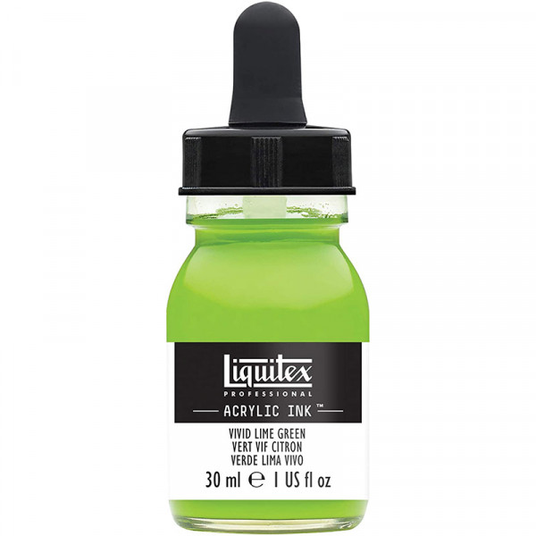 photo-Encre - Acrylique - Vert vif citron - 740 - Liquitex - Flacon 30ml - Beaux-arts