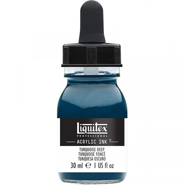 photo-Encre - Acrylique - Turquoise foncé - 561 - Liquitex - Flacon 30ml - Beaux-arts