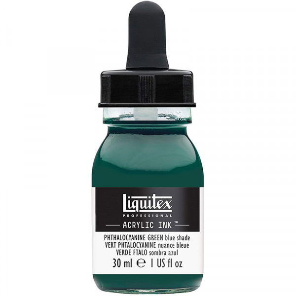 photo-Encre - Acrylique - Vert phtalo bleu - 317 - Liquitex - Flacon 30ml - Beaux-arts