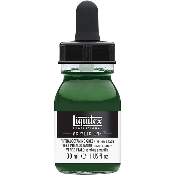 photo-Encre - Acrylique - Vert phtalocyanine - 319 - Liquitex - Flacon 30ml - Beaux-arts