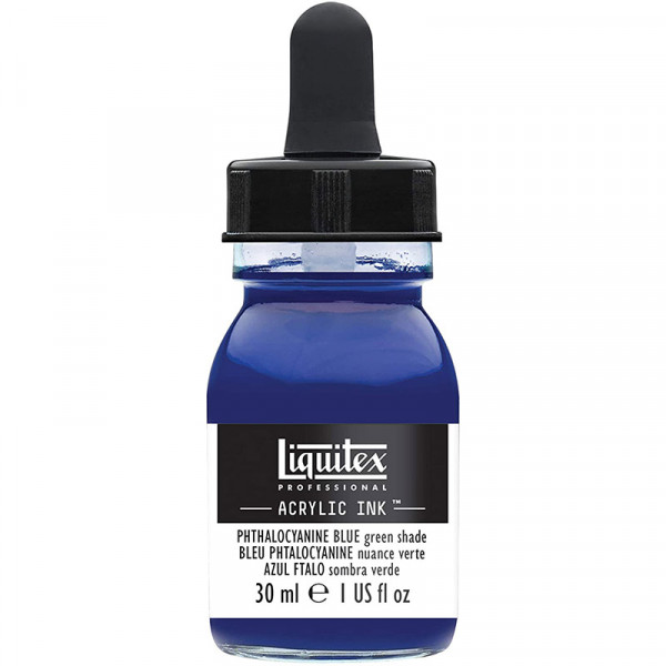 photo-Encre - Acrylique - Bleu phtalocyanine - 316 - Liquitex - Flacon 30ml - Beaux-arts