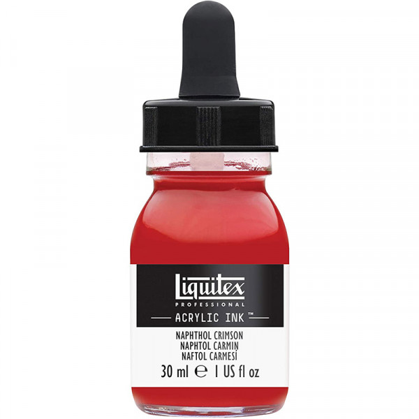 photo-Encre - Acrylique - Naphtol carmin - 292 - Liquitex - Flacon 30ml - Beaux-arts