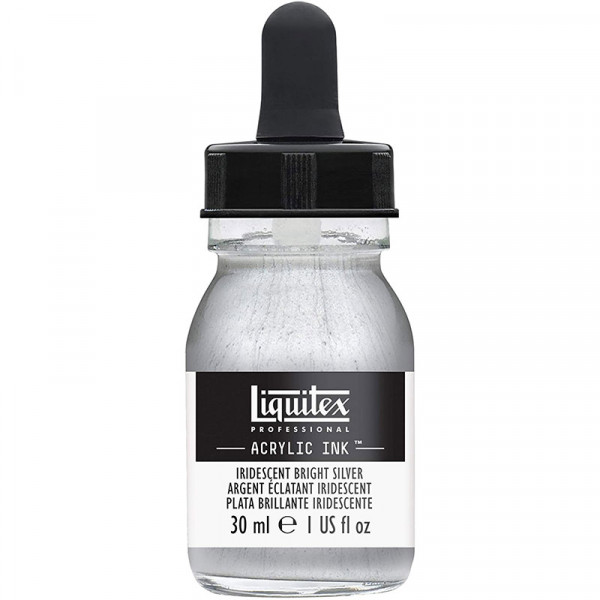 photo-Encre - Acrylique - Argent iridescent - 236 - Liquitex - Flacon 30ml - Beaux-arts