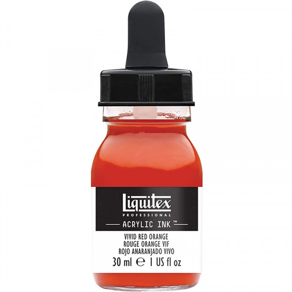 photo-Encre - Acrylique - Rouge orange vif - 620 - Liquitex - Flacon 30ml - Beaux-arts